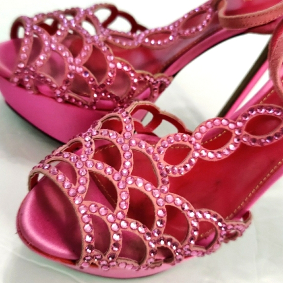 Pink Rhinestone Platform Heels - Picture 14 of 14